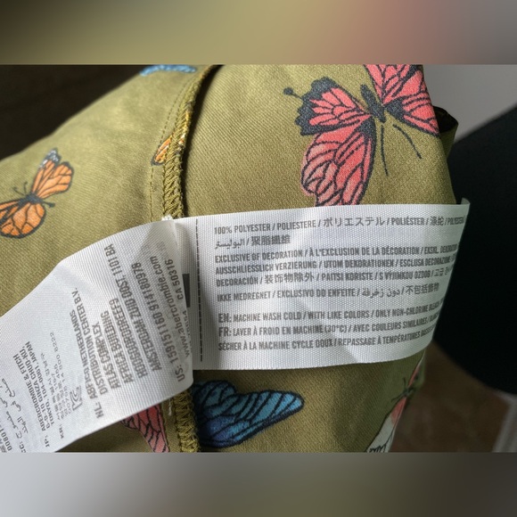 Women’s XS Abercrombie & Fitch Olive Green Butterfly Strappy Mini Dress - Picture 10 of 10